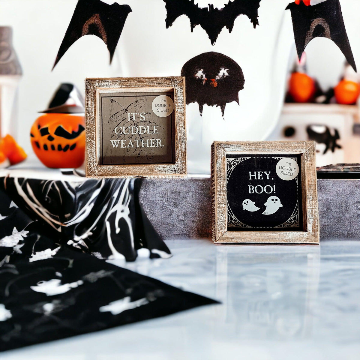 Hey Boo + Cuddle Weather Double-Sided Sign