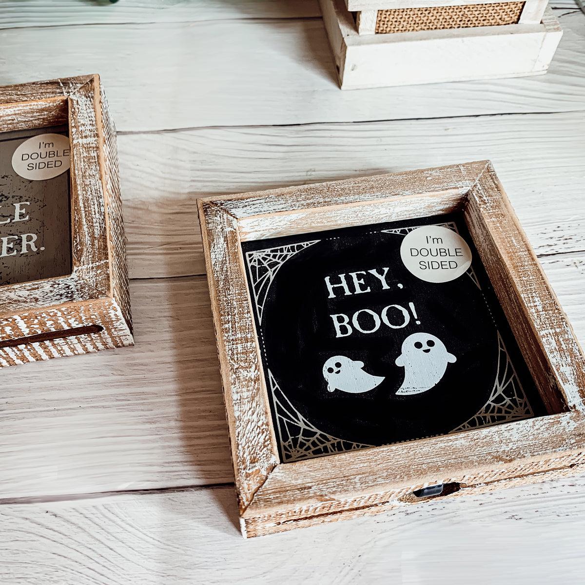Hey Boo + Cuddle Weather Double-Sided Sign