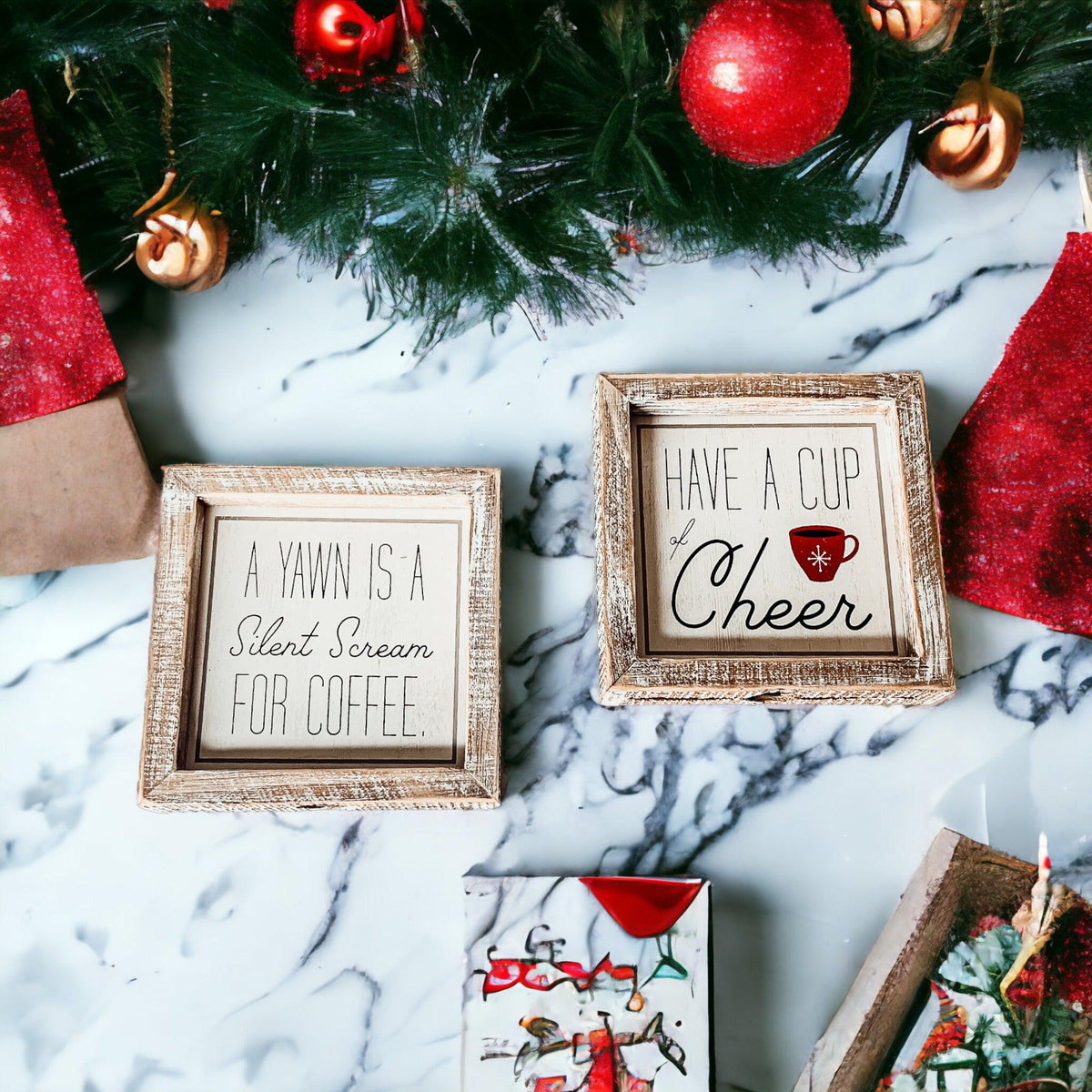 Cup of Cheer Double-Sided Coffee Sign