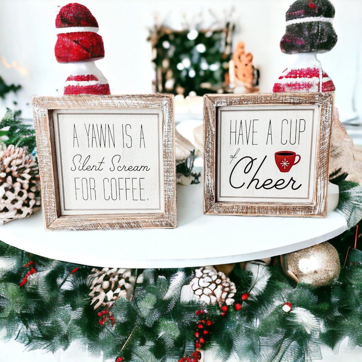 Cup of Cheer Double-Sided Coffee Sign