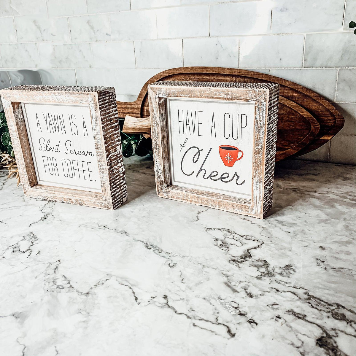 Cup of Cheer Double-Sided Coffee Sign