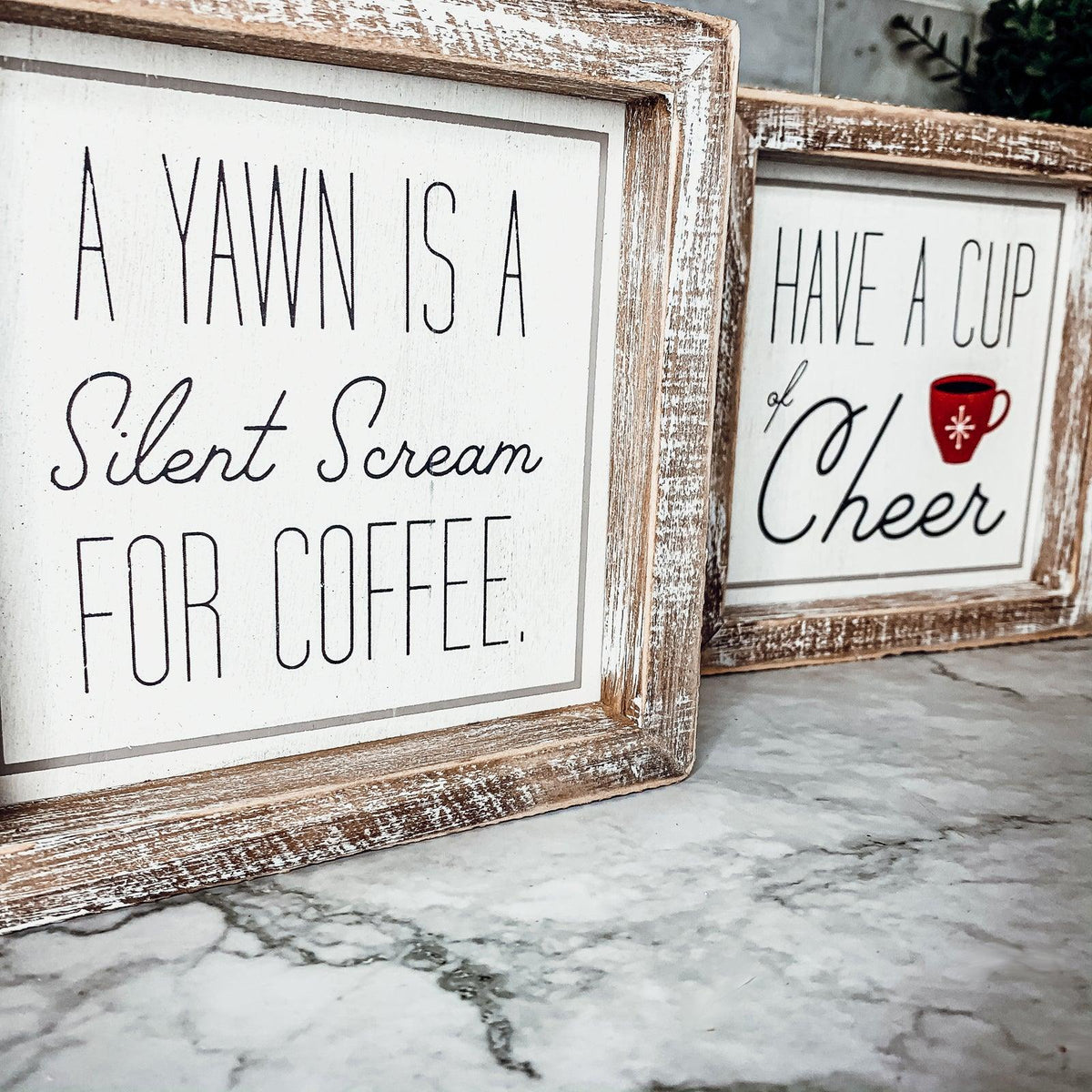 Cup of Cheer Double-Sided Coffee Sign
