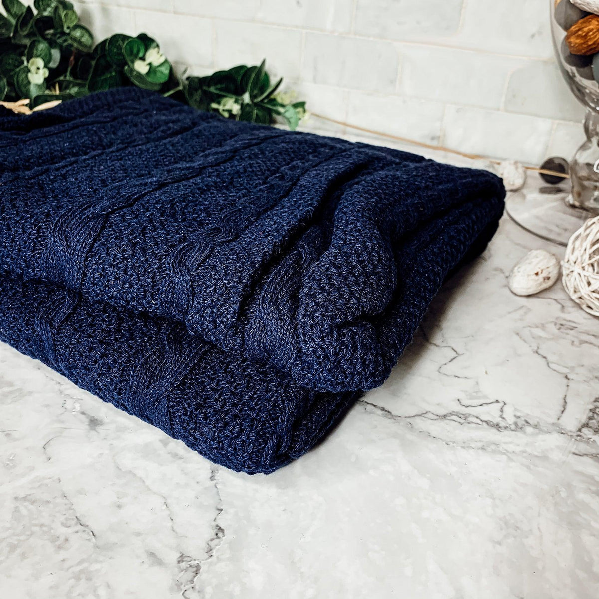 Classic Cable Knit Sweater Throw Blanket