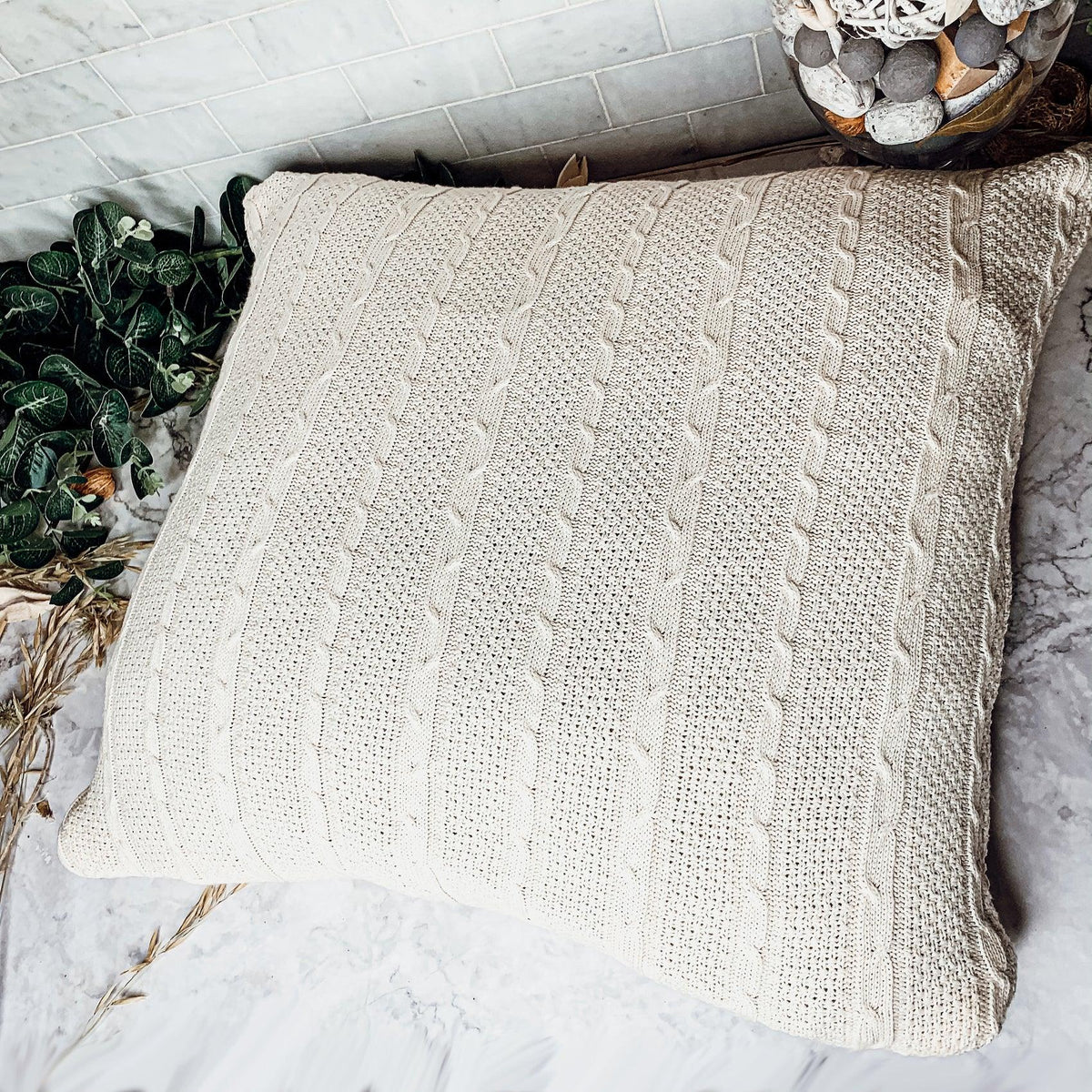 Classic Cable Knit Sweater Throw Blanket