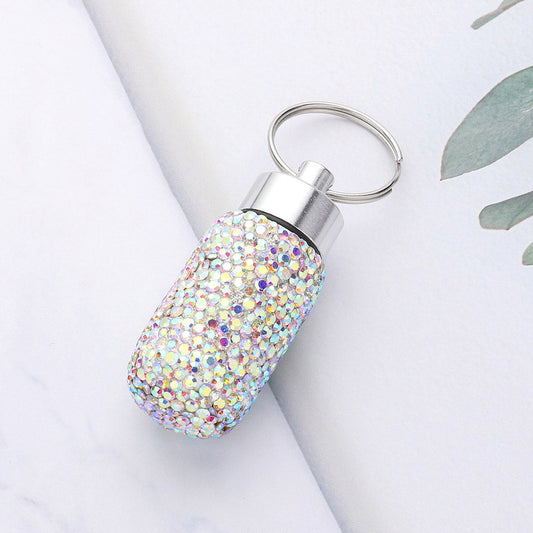 Bling Mini Pill Case Keychain