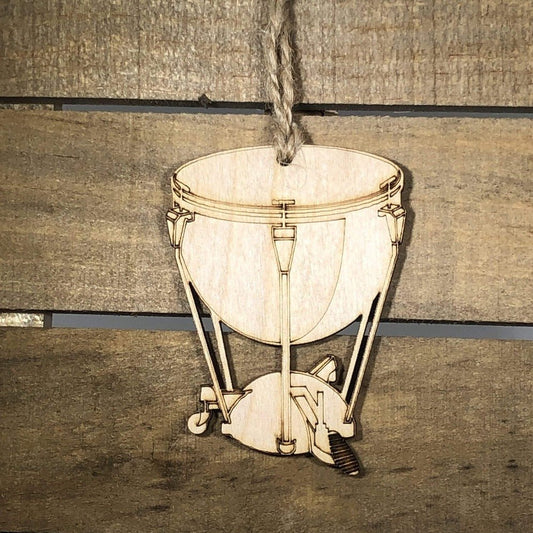 Kettle Drum Wooden Christmas Ornament | Band Instrument Decor