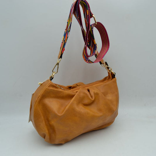 Vegan Leather Crossbody Bag with Guitar Strap