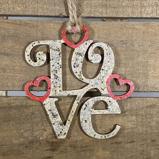 LOVE Wooden Christmas Ornament | Romantic Holiday Decor
