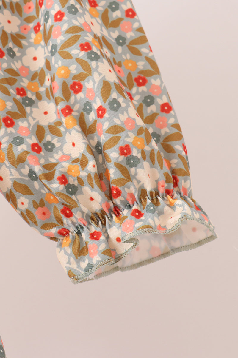 Little Farmgirl Floral Cow Embroidered Dress