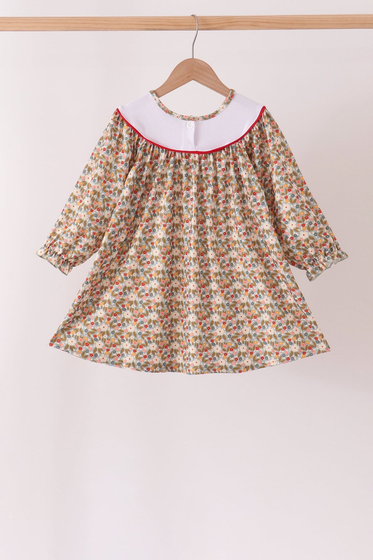 Little Farmgirl Floral Cow Embroidered Dress
