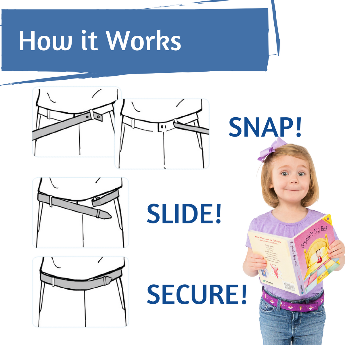 Train Print Toddler/Boys Belt - Easy Fasten - Buckle Included
