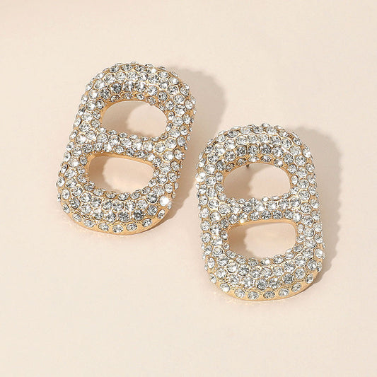 Bold Rhinestone Paved Statement Earrings