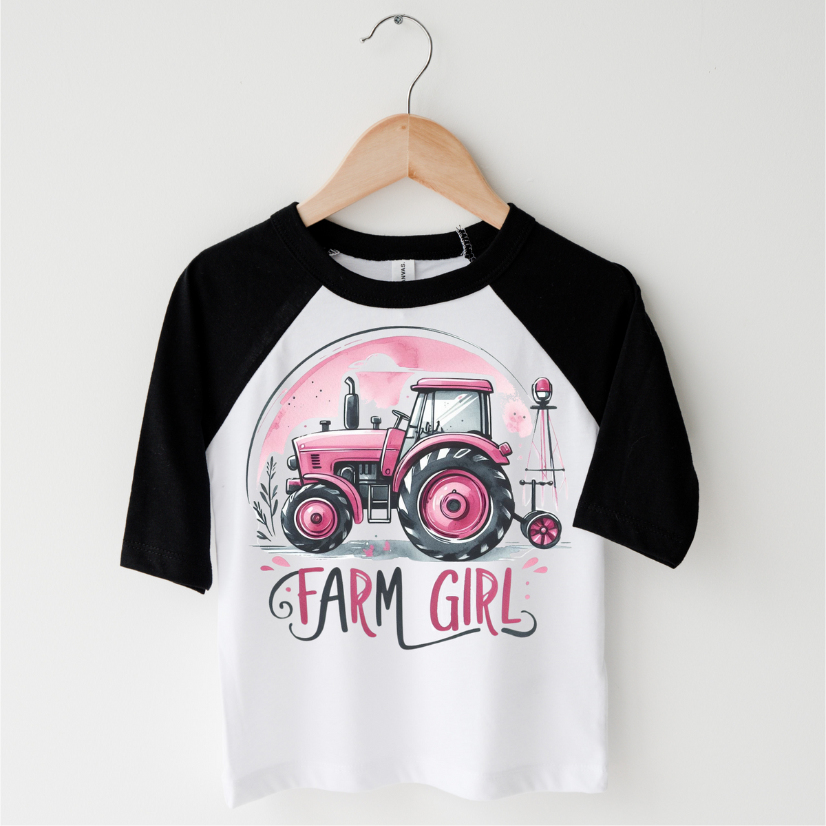 Farm Girl Pink Tractor Shirt - Girls Tractor Shirt