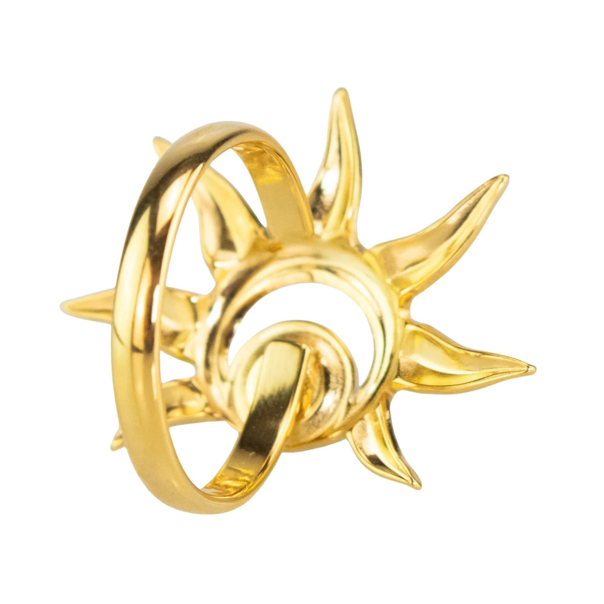 Golden Sun & Pearl Adjustable Ring