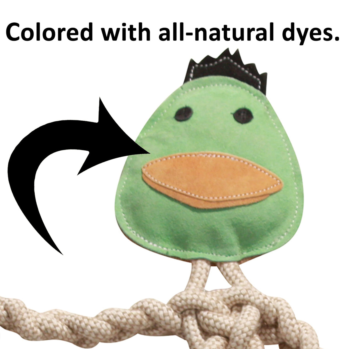 Dilly Duck Natural Rope Dog Toy | HuggleHounds Knottie®