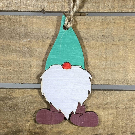 Nordic Garden Gnome Wooden Christmas Ornament | Scandinavian Holiday Decor