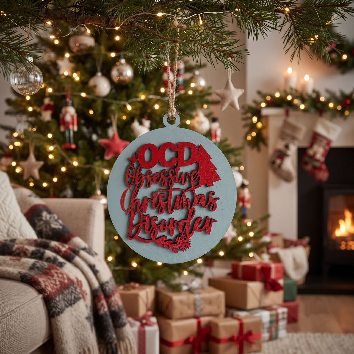 Obsessive Christmas Disorder Wooden Ornament | 12 Colors