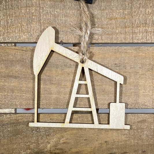 Oil Pump Jack Wooden Christmas Ornament | Texas Oilfield Holiday Decor