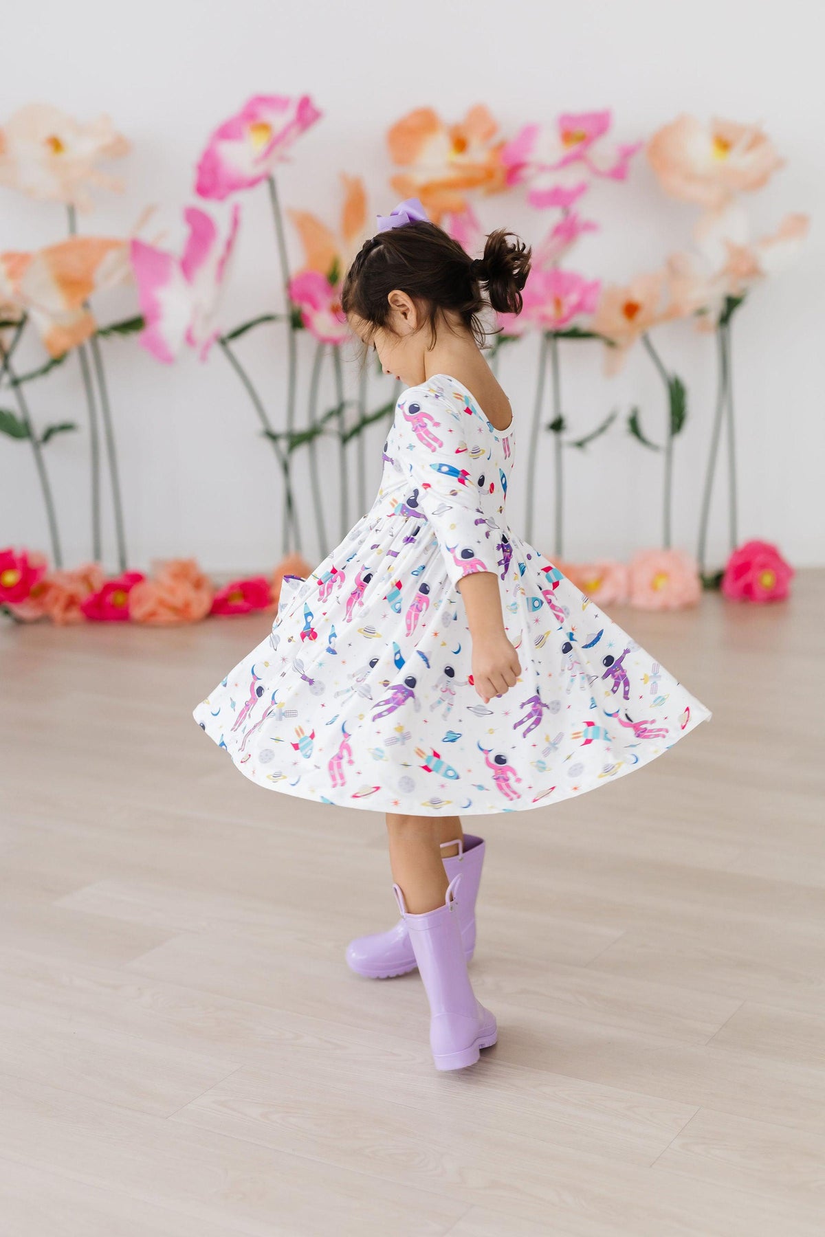 SALE Out of this World 3/4 Sleeve Pocket Twirl Dress