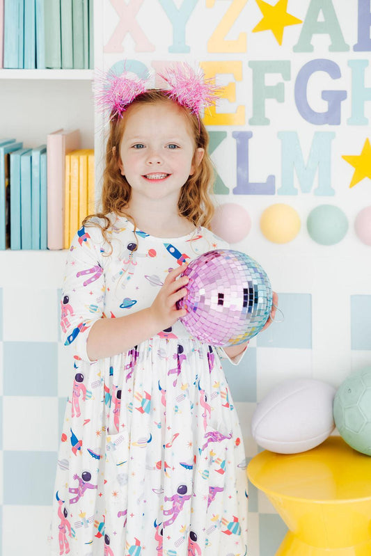 Out of This World 3/4-Sleeve Pocket Twirl Dress