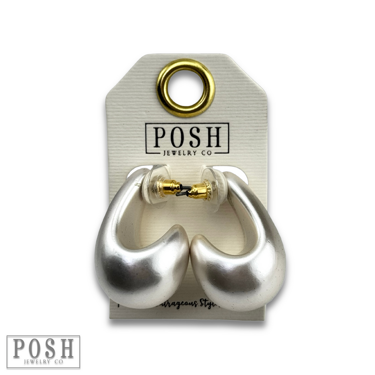 Matte finish raindrop post earring