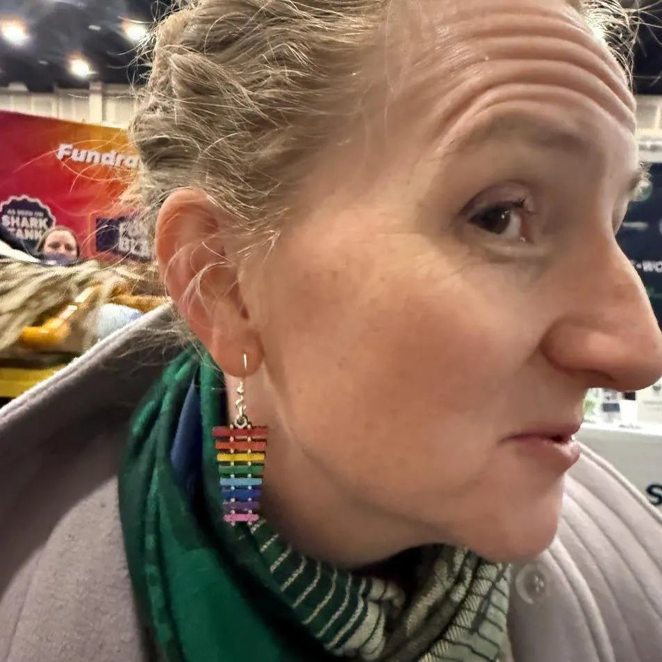 Rainbow Xylophone Wooden Earrings | Music Teacher Jewelry