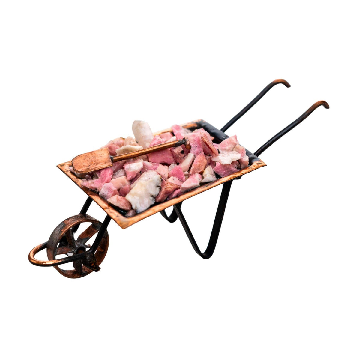 Mini Crystal Chip Wheelbarrow | Rustic Crystal Decor