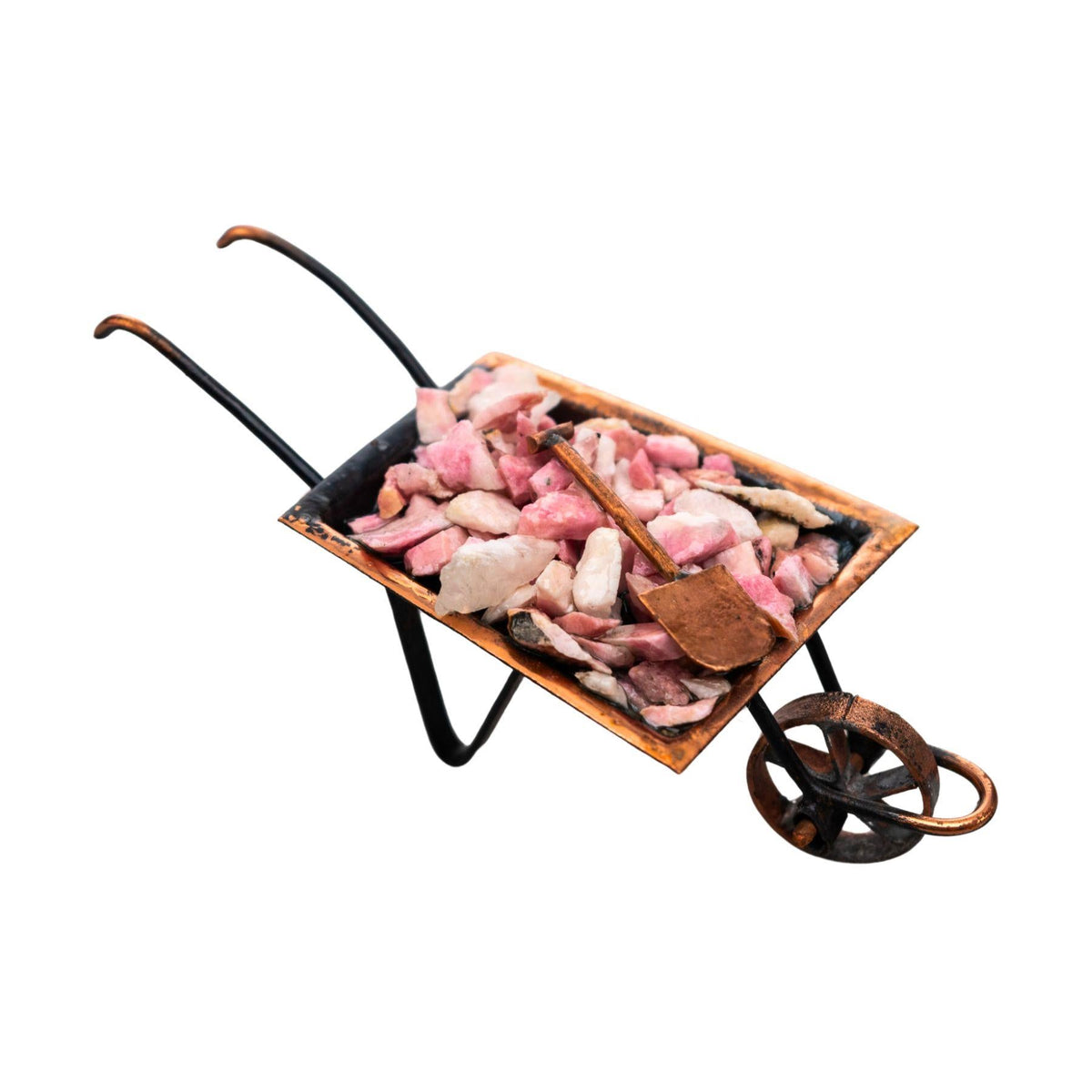 Mini Crystal Chip Wheelbarrow | Rustic Crystal Decor
