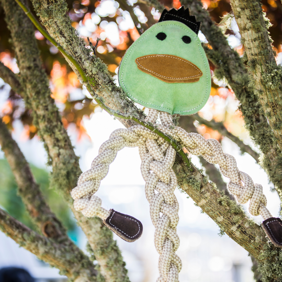 Dilly Duck Natural Rope Dog Toy | HuggleHounds Knottie®