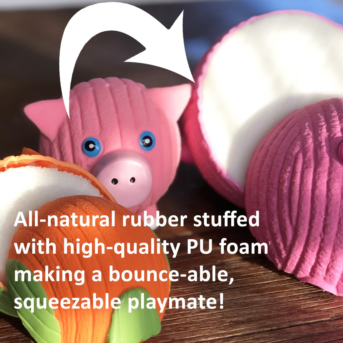Finn the Shark Ruff-Tex® Squeaky Dog Ball | HuggleHounds