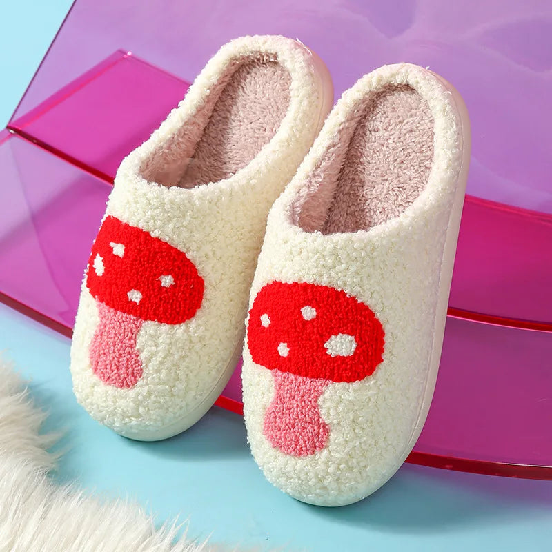Rainbow & Mushroom Plush Slippers
