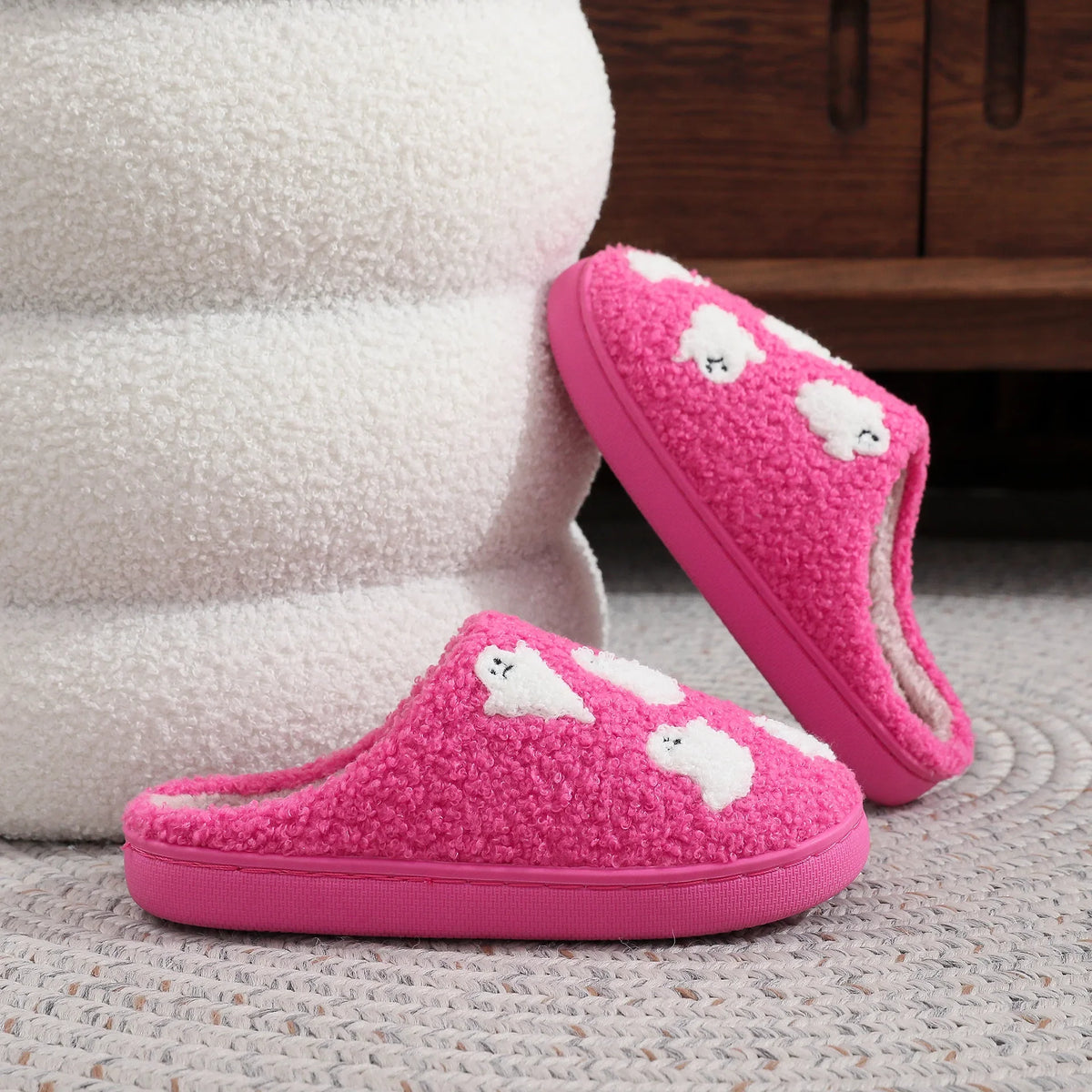 Halloween Ghost Plush Slippers