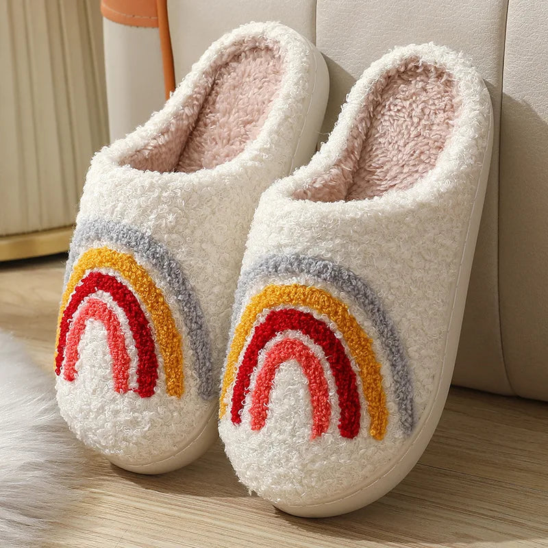 Rainbow & Mushroom Plush Slippers