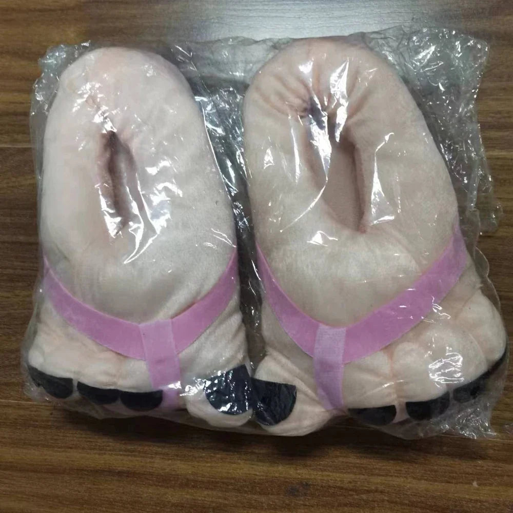 3D Yellow Duck Plush Slippers — Cozy Fuzzy Indoor House Shoes