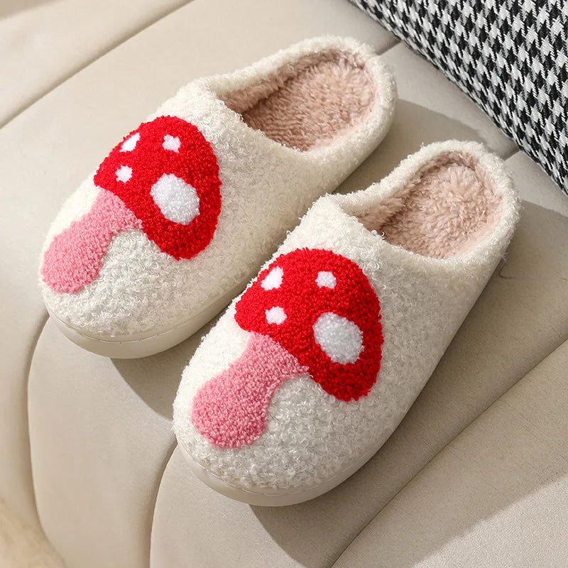 Rainbow & Mushroom Plush Slippers