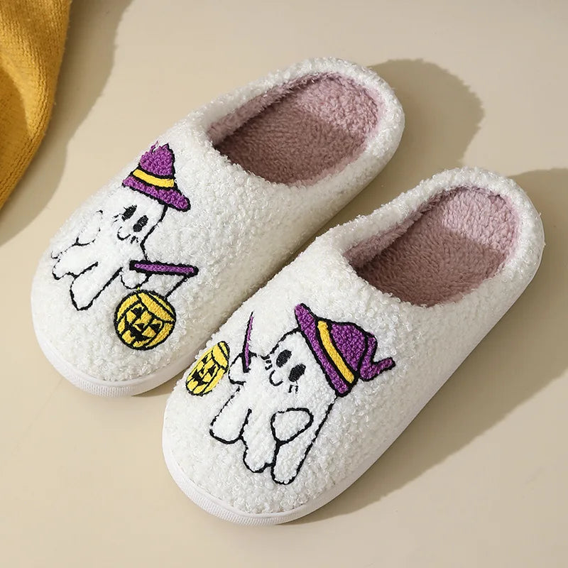 Halloween Ghost Plush Slippers