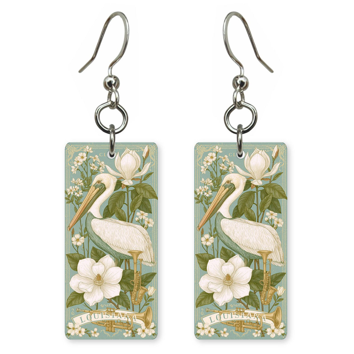 She's Choosing Louisiana Earrings | Pelican Magnolia | SC18A