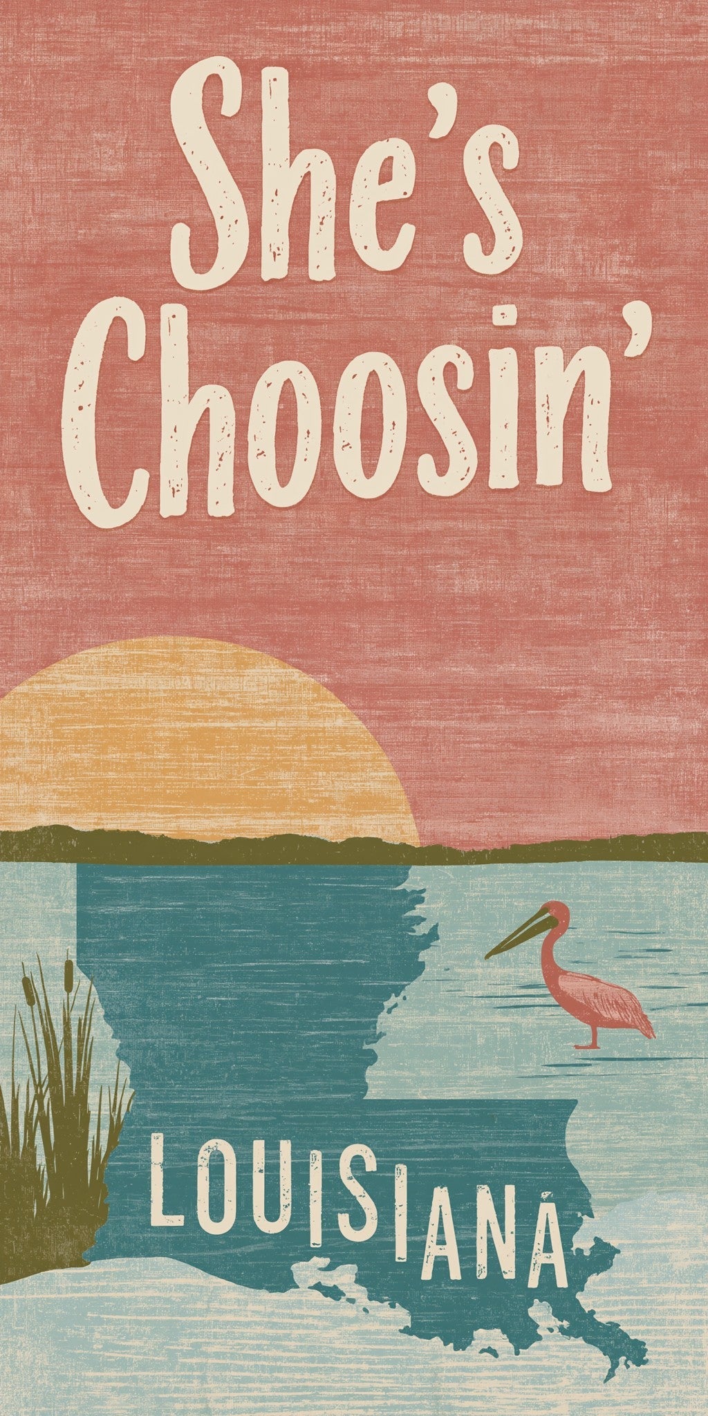 She's Choosing Louisiana Earrings | Sunset Pelican | SC18G
