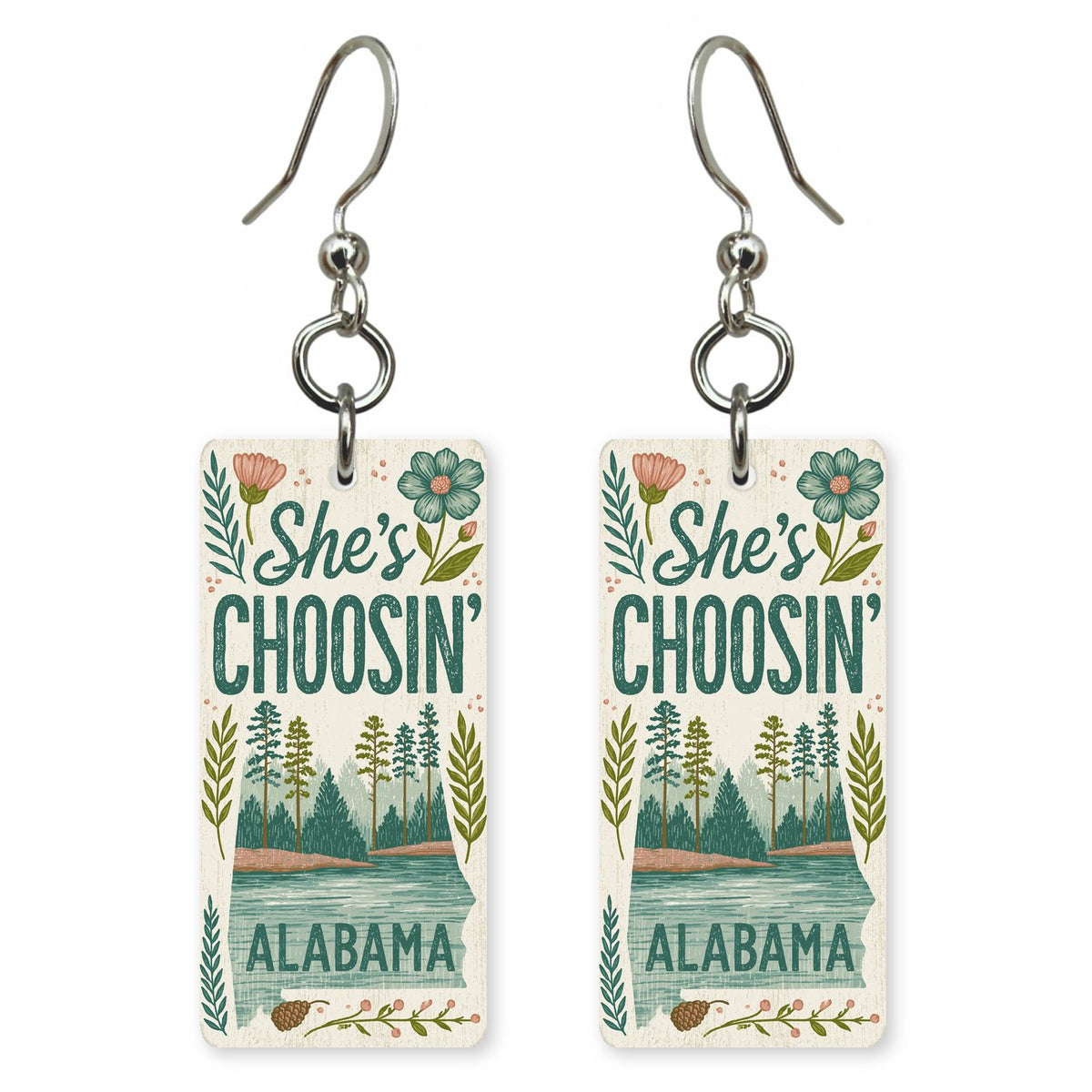 She's Choosing Alabama Earrings | Forest Lake Poster | SC1A