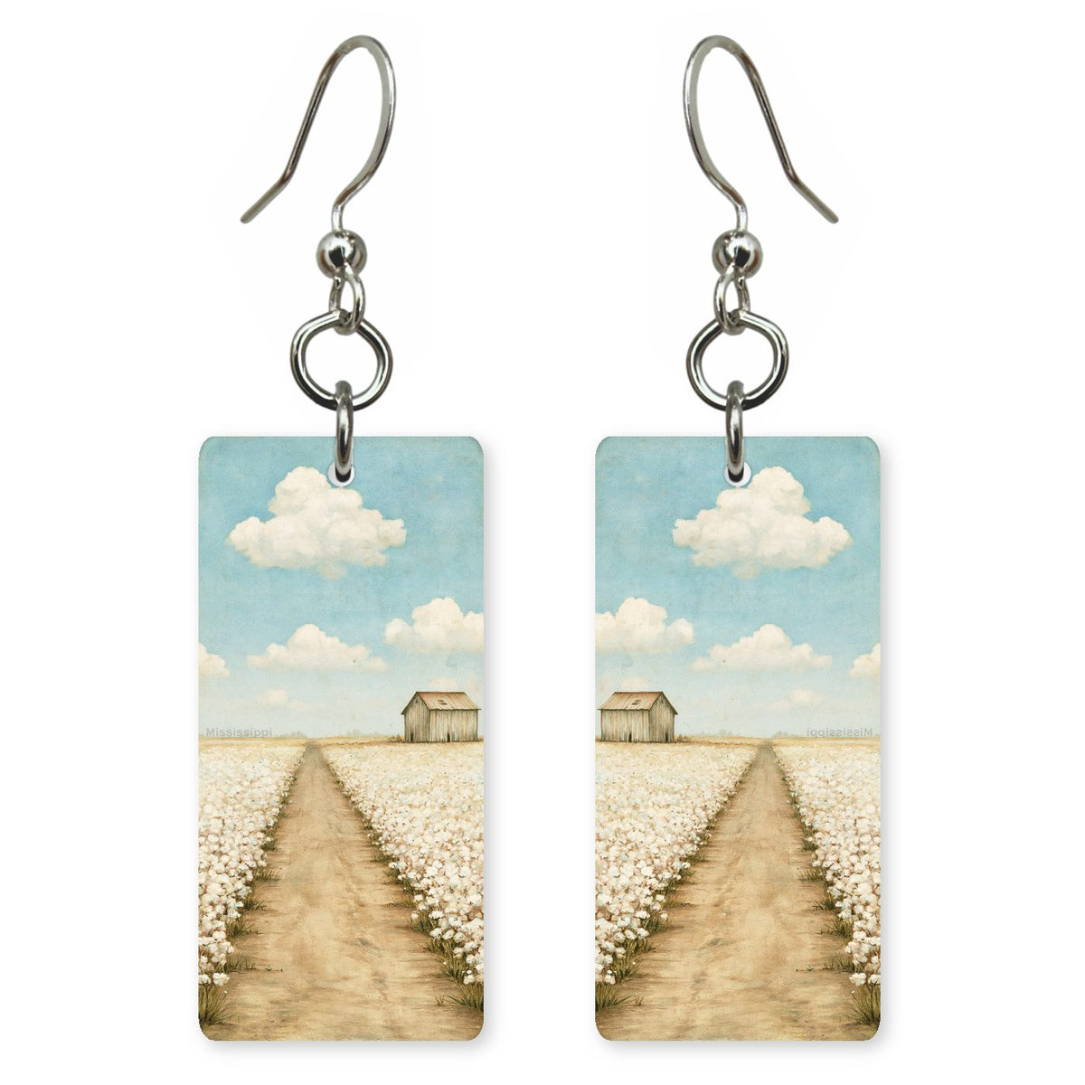She's Choosing Mississippi Earrings | Cotton Field | SC24D