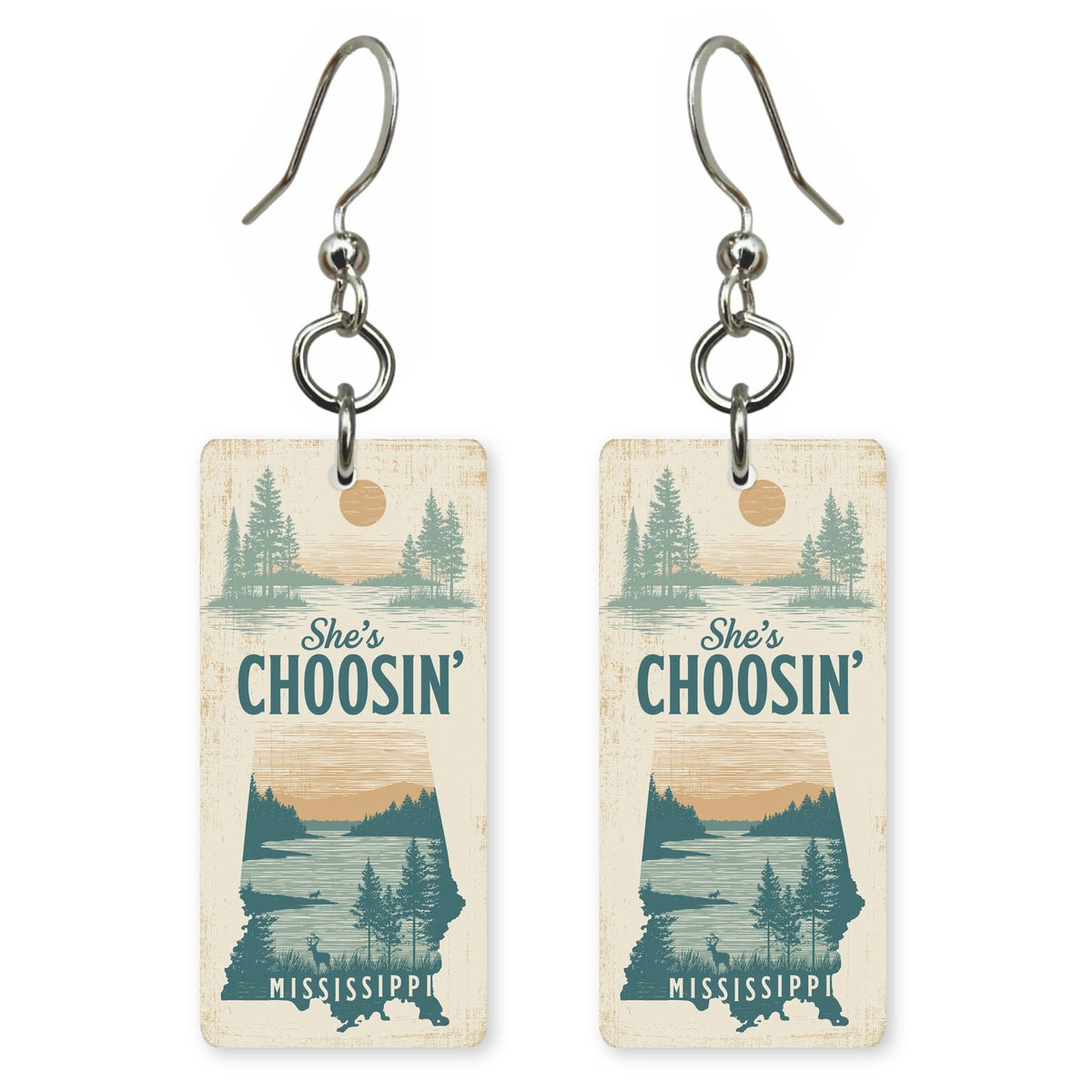She's Choosing Mississippi Earrings | River Sunset | SC24E