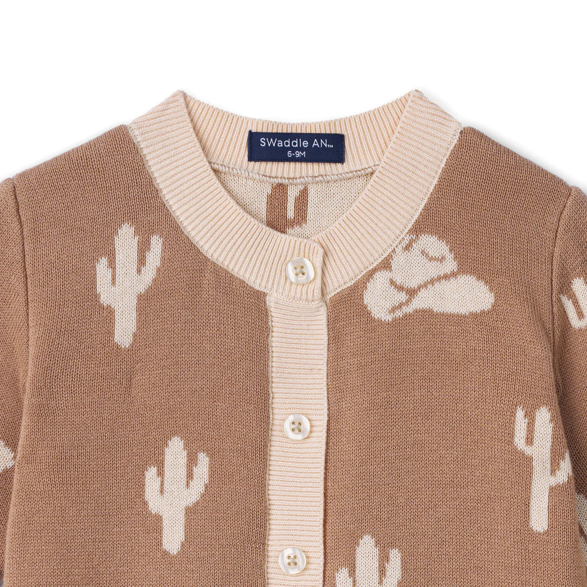 Cactus & Cowboy Hat Knit Baby Romper