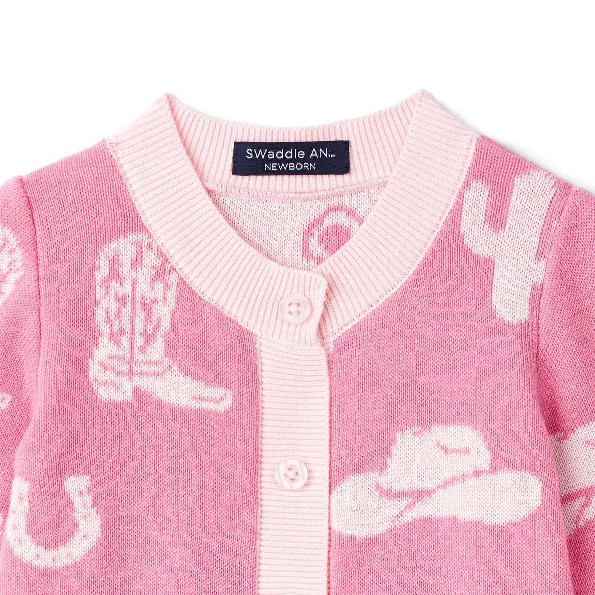 Pink Cowgirl Knit Baby Romper
