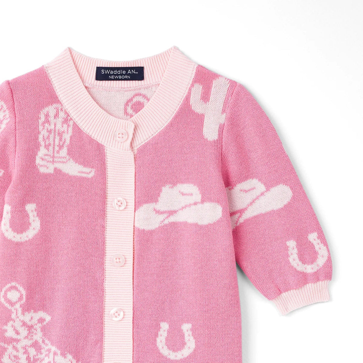 Pink Cowgirl Knit Baby Romper