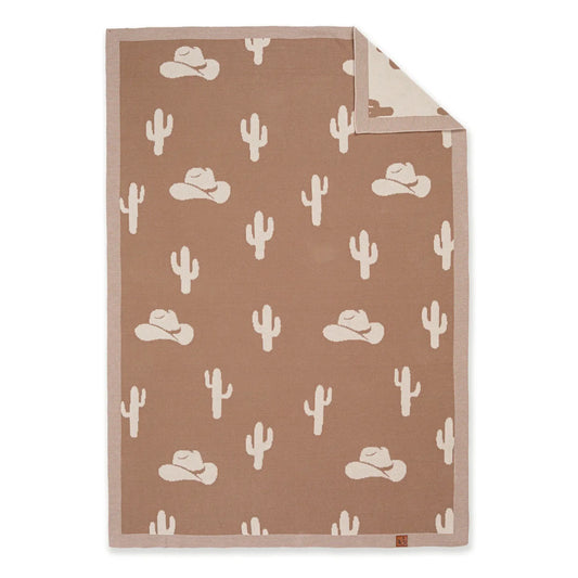 Cactus & Cowboy Jacquard Knit Baby Blanket