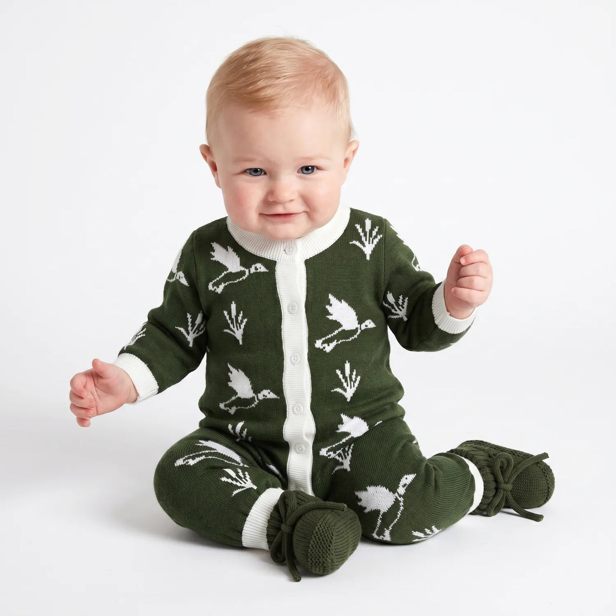 Mallard Duck Knit Baby Romper