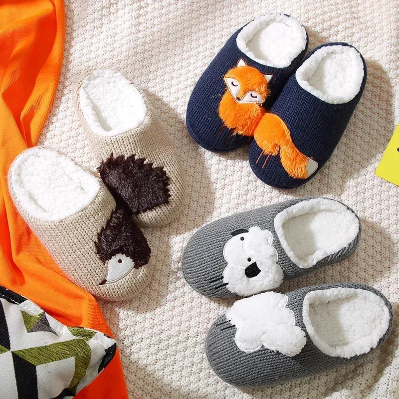 Women's Cartoon Animal Indoor Slippers — Cozy Non-Slip House Shoes