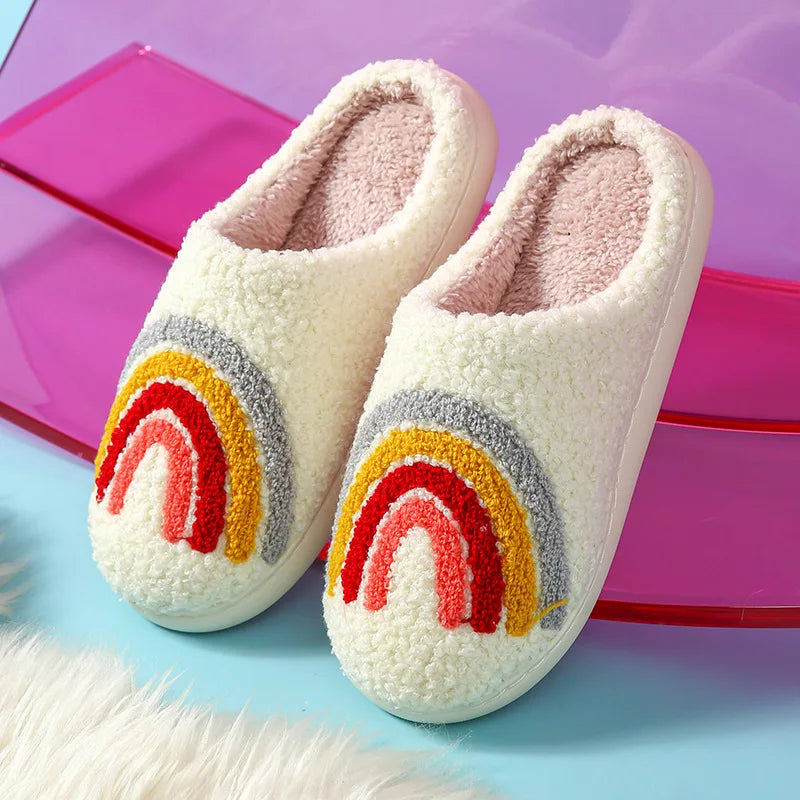 Rainbow & Mushroom Plush Slippers