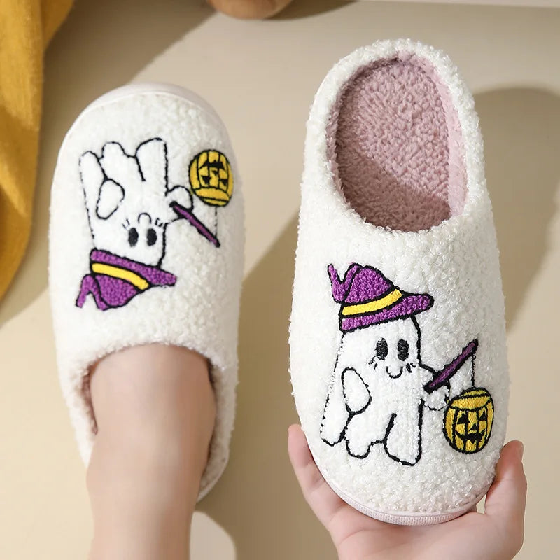 Halloween Ghost Plush Slippers