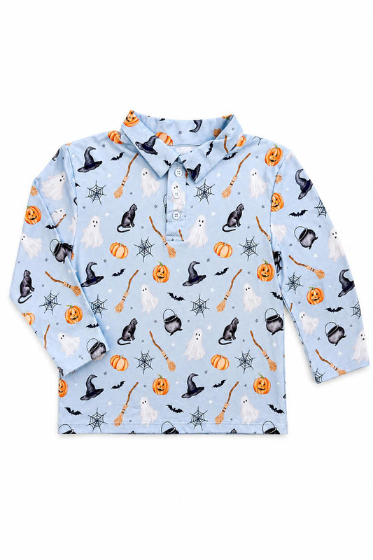 Spooky Season Boys Long-Sleeve Polo
